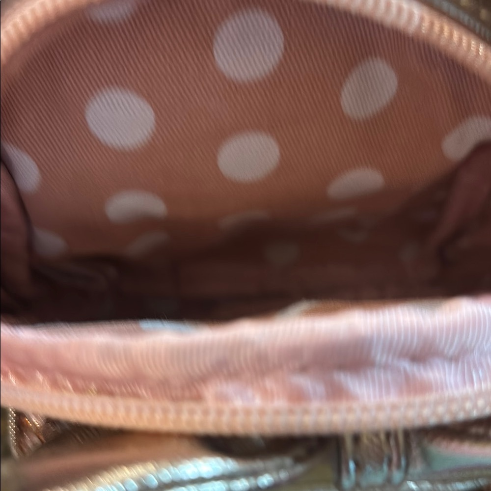 Disney Loungefly Rose Gold/Pink Sequin Mini Backpack Wristlet - Picture 3 of 4